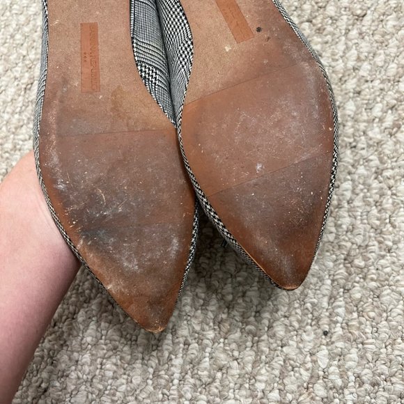 Banana republic flats bow pointed toe black white size 8 - Picture 8 of 8